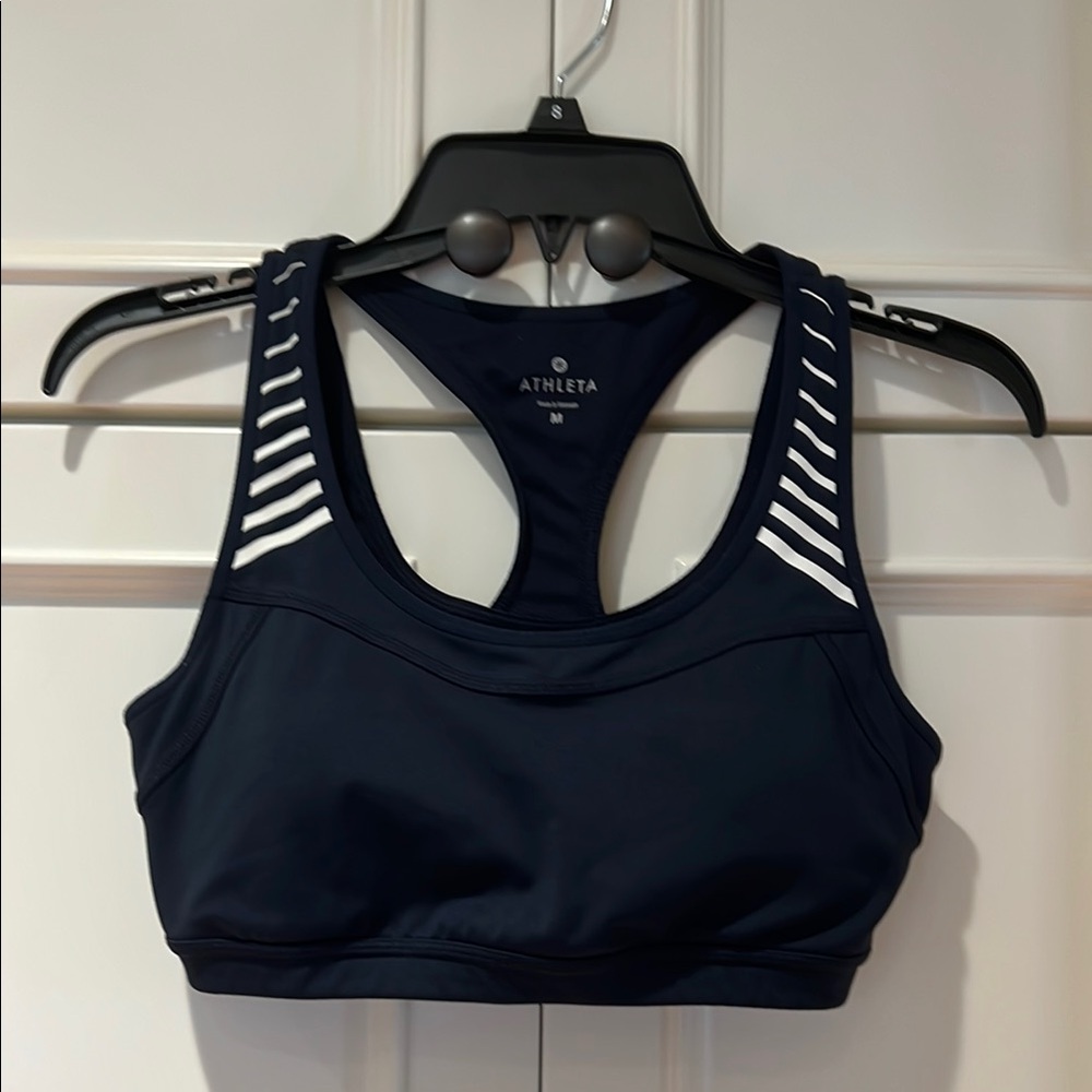 Athleta Blue Sports Bra with Racerback Design